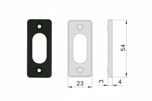 Bocchetta In Nylon Nero Per Cilindri Ovali 06027 01- - Mm.23X54, Spessore Mm.4 (06027010) - 5 Pezzi Cisa