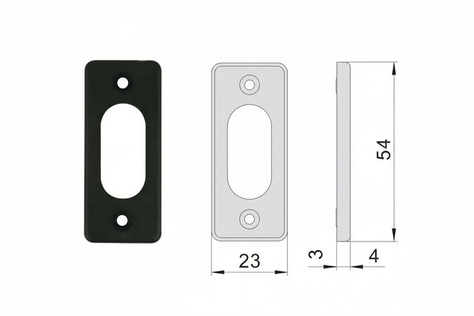 Bocchetta In Nylon Nero Per Cilindri Ovali 06027 01- - Mm.23X54, Spessore Mm.4 (06027010) - 5 Pezzi Cisa