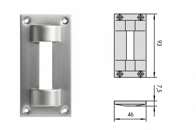 Contropiastra In Nylon 06062- - Mm.46X93 Spessore Mm.7,5 (06062) - 5 Pezzi Cisa