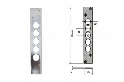 Contropiastra Per Porte Blindate 06220 Mm.35X230 Spessore Mm.3 (06220) Cisa