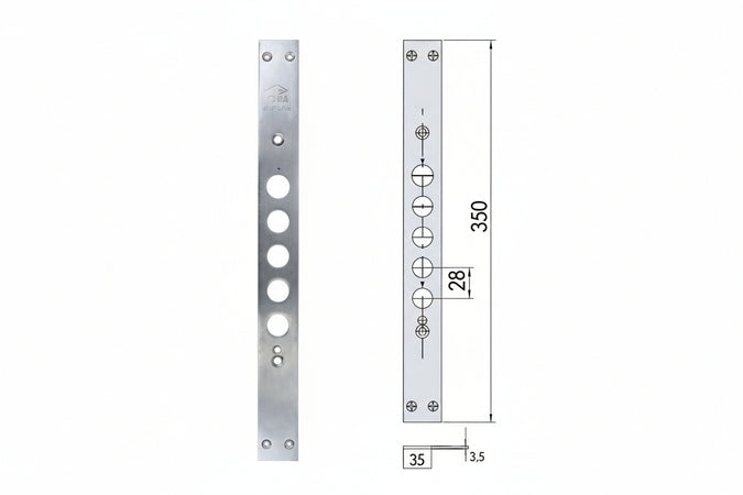 Contropiastra Per Serrature Porte Blindate 06221 00 Mm.35X350, Spessore Mm.3,5 (0622100) Cisa