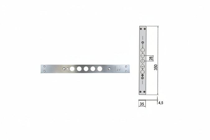 Contropiastra Per Serrature Porte Blindate 06221 01 Mm.35X350, Spessore Mm.3,5 (0622101) Cisa