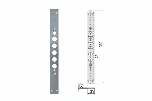 Contropiastra Per Serrature Porte Blindate Serie 15515 06221 11 Mm.350 (06221110) Cisa