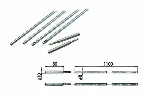 Aste Complete Per Serrature Infilare 06415- - Ø Mm.10 (06415000) - 1 Coppia Cisa