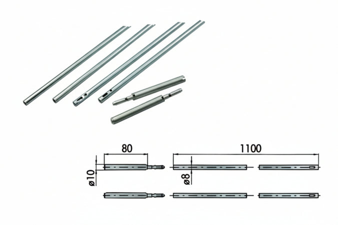 Aste Complete Per Serrature Infilare 06415- - Ø Mm.10 (06415000) - 1 Coppia Cisa