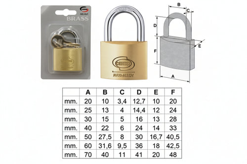 Lucchetto Arco Normale Prium Pl110 In Blister- - Mm.50 (Pl1105100) - 6 Blister Corbin
