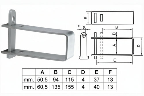 Cravatta Bloccacancello In Acciaio Pal24- - Piccola (Pal240064) - 1 Blister Corbin