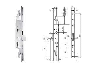 Serratura Triplice Infilare Per Montanti E Persiane S/Scrocco N98800 Mm.25 (N9880025000) Corni
