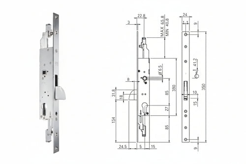 Serratura Triplice Infilare Per Montanti E Persiane S/Scrocco N98800 Mm.25 (N9880025000) Corni