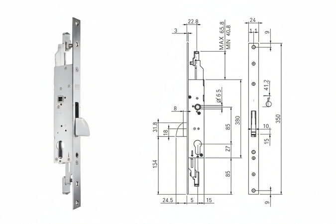 Serratura Triplice Infilare Per Montanti E Persiane S/Scrocco N98800 Mm.25 (N9880025000) Corni