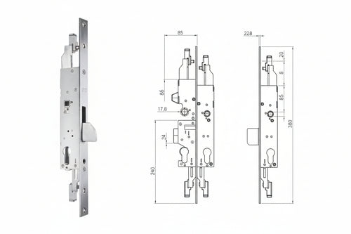 Serratura Triplice Infilare Per Montanti E Persiane S/Scrocco N98800 Mm.30 (N9880030000) Corni