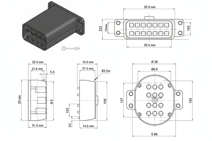 Serratura Triplice Da Applicare Con Scrocco Doppia Mappa 2250 Mm.60 Dx (225001) Cr