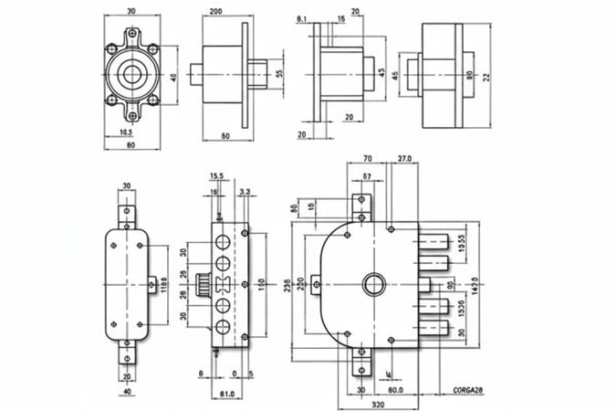 Serratura Quintuplice Da Applicare Con Pomolo E Scrocco A Pompa 3350P Mm.60 Dx (3350P02) Cr