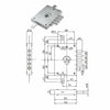 Serratura Tripl. Applicare Cil. Europeo Con Scrocco Blind. Heavy Mm.63 Mm.63 Sx (Ser Ne42 S) Dierre