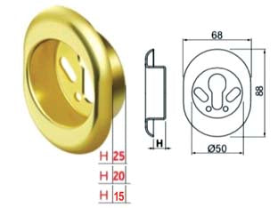 Bocchetta Antistrappo Kt52 Ottonato Lucido Mm.68X88X25H Ø Mm.50 (Kt5238) Disec