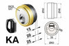 Defender Magnetico Mag Monolito Antiacido Ka Pz.2 Mr500 Otton. Lucido- - Ø Mm.50X25H. Compatibile Con Serrature Cipierre - 1 Confezione Disec