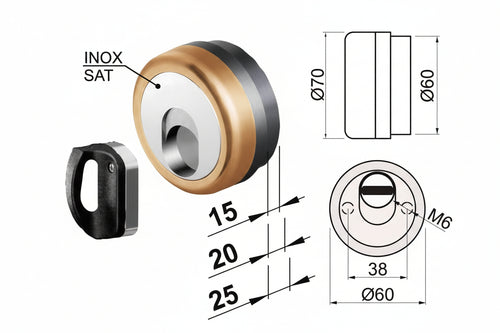 Defender Magnetico Mag Monolito Antiacido Mr500 Bronzato Ø Mm.50X15H. Compatibile Con Serrature Cipierre Disec