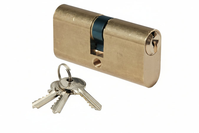 Cilindro Infilare Ovale Ottone Lucido 2302- - Mm.54 Centrato (27+27) Ka - 2 Pezzi Ibfm