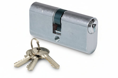 Cilindro Infilare Ovale Ottone Cromo Satinato 2302- - Mm.60 Centrato (30+30) Ka - 2 Pezzi Ibfm