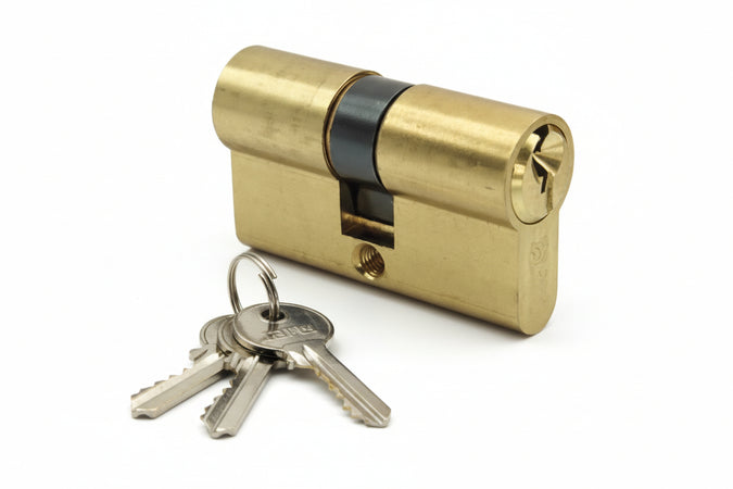 Cilindro Infilare Sagomato Universale Ottone Lucido 2300/U- - Mm.70 Centrato (35+35) - 2 Pezzi Ibfm