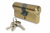 Cilindro Infilare Sagomato Ottone Lucido 2300- - Mm.54 Centrato (27+27) - 2 Pezzi Ibfm