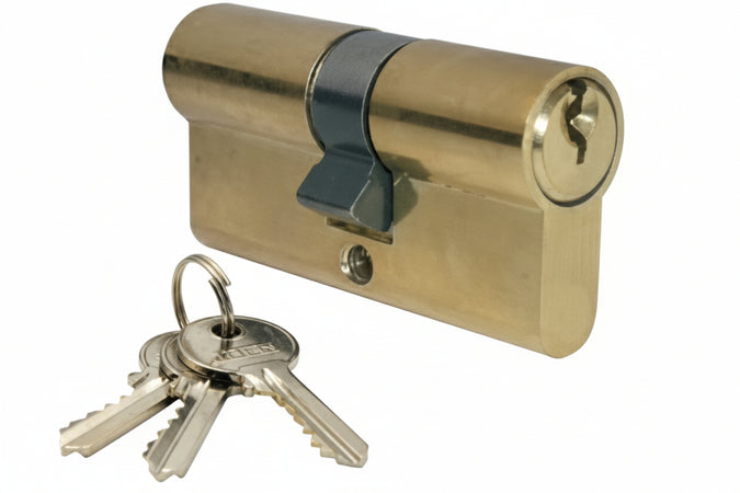 Cilindro Infilare Sagomato Ottone Lucido 2300- - Mm.70 Decentrato (30+40) Ka - 2 Pezzi Ibfm