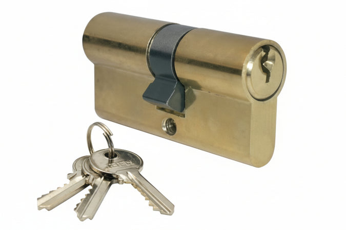 Cilindro Infilare Sagomato Ottone Lucido 2300- - Mm.75 Decentrato (35+40) - 2 Pezzi Ibfm