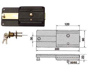Ferroglietto Con Catenaccio 6 Mandate Con Cilindro Staccato 220Cs Mm.50 (220/Cs) Icsa