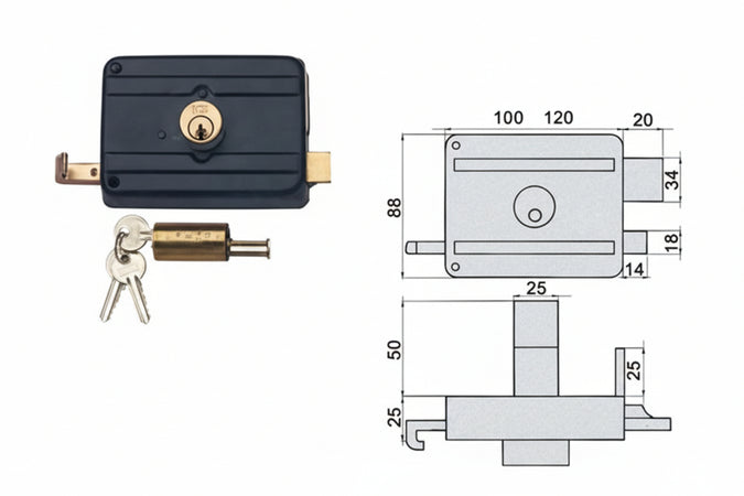 Serratura Da Portoncino Catenaccio E Scr. Doppio Cilindro Fisso 210Dcf Mm.60 (210/Dcf) Icsa