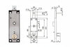 Serratura Per Serrande Basculanti Cilndro Fisso Quadro Maniglia 643- - Mm.157X15X55H. (643150) - 2 Pezzi Iseo