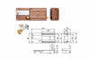 Ferroglietto Con Catenaccio 6 Mandate E Scr. Separato Cil. Stacc. 340- - Mm.70 (340706) - 2 Pezzi Iseo