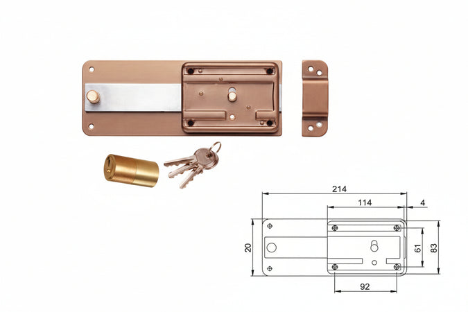 Ferroglietto P/Ferro Catenaccio 6 Mandate Con Cilindro Fisso 3106- - Mm.60 (310604600) - 2 Pezzi Iseo