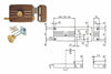 Serratura Da Portoncino Caten. E Scr. Cil. Stacc. + Cil. Int. 421/422 Mm.50 Sx 2 Mandate (422502) Iseo