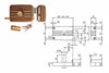 Serratura Da Portoncino Catenaccio E Scrocco Doppio Cil. Fisso 431/432- - Mm.70 Sx 3 Mandate (432703E) - 2 Pezzi Iseo