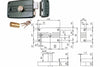 Serratura Porte Ferro C/Quadro Catenaccio E Scr. Cil. Fisso C/Al. 481- - Mm.60 Dx (481603) - 2 Pezzi Iseo