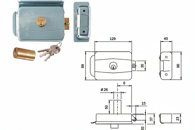 Elettroserratura Per Cancelli Con Tetto Reversibile 505 Mm.50 (505504) Iseo
