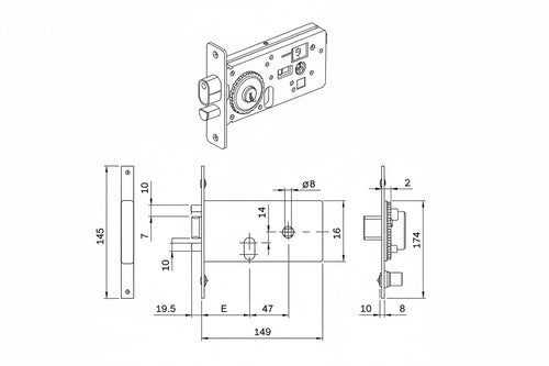 Elettroserratura Da Infilare Per Fasce Mm.76 H 550 Mm.60, Frontale Mm.16 (5506010) Iseo