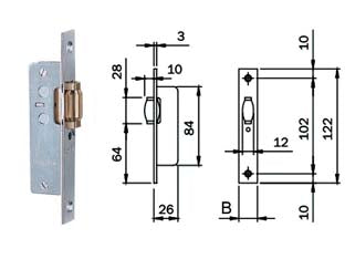 Serratura Infilare Montanti Solo Rullo 764 Frontale Mm.16 (764001) Iseo
