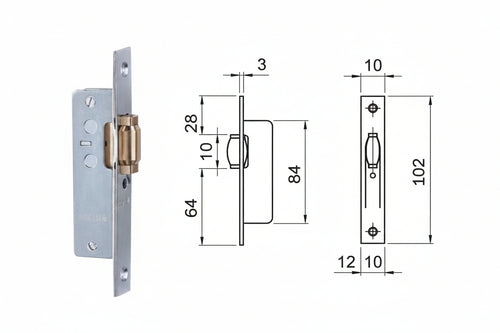Serratura Infilare Montanti Solo Rullo 764 Frontale Mm.16 (764001) Iseo