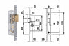 Serratura Da Infilare Per Montanti Solo Scrocco 762 Mm.15 Frontale Mm.16 (762001) Iseo