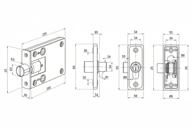 Serratura Tripl. Infilare Montanti E Persiane Solo Caten. C/Quadro 783 Mm.30 (783380304) Iseo