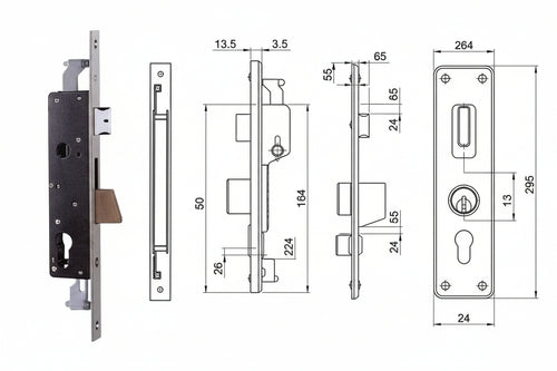 Serratura Triplice Infilare Per Montanti E Pers. C/Quadro E Scr. 783 Mm.30 (783301Ifz) Iseo