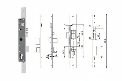 Elettroserratura Infilare Montanti Con Caten. Quadro E Scrocco 78180- - Mm.30 (781802302) - 1 Pezzi Iseo