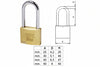 Lucchetto Ottone Arco Lungo Aditus City P700- - Mm.50 (P70050507) - 10 Pezzi Iseo