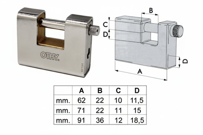 Lucchetto Corazzato A Una Bocca Aditus City P749 Mm.60 (P74960227) Iseo