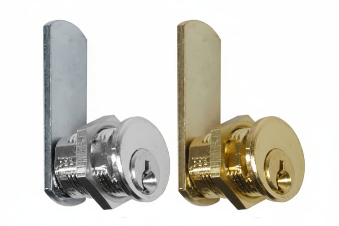 Cilindri A Leva Per Armadietti- - Mm.20 - Ø Mm.16 - Cilindro In Ottone Nichelato - 5 Pezzi Meroni