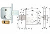 Serratura Infilare Cancelli Catenaccio E Scr. + Quadro Cil. Tondo 134- - Mm.50 (134 50 0) - 2 Pezzi Mg