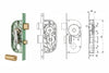 Serratura Infil. Cancelli 2 Mand. E Scr. Sep. + Quadro Cil. Tondo 149- - Mm.32 (149.32.0) - 2 Pezzi Mg