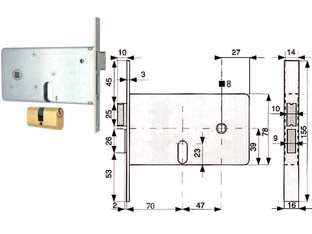 Serrat. Infil. Per Fasce Catenaccio 2 Mandate E Scr. Sep. Mm.78 H 809- - Mm.70 (809.70.1) - 2 Pezzi Mg
