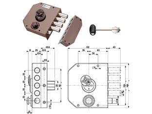 Serratura Laterale Da Applicare Con Scrocco Doppia Mappa 20510 Mm.60 Dx (20510Vddm) Mottura